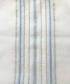 Gabrieli Tablecloths - Classic Design - Baby Blue And Silver On White