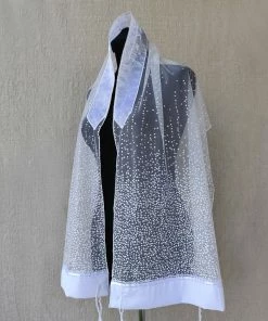 Gabrieli Tallit Lady Gabrieli - Tulle Tallit - White Glitter Gabrieli Tallits