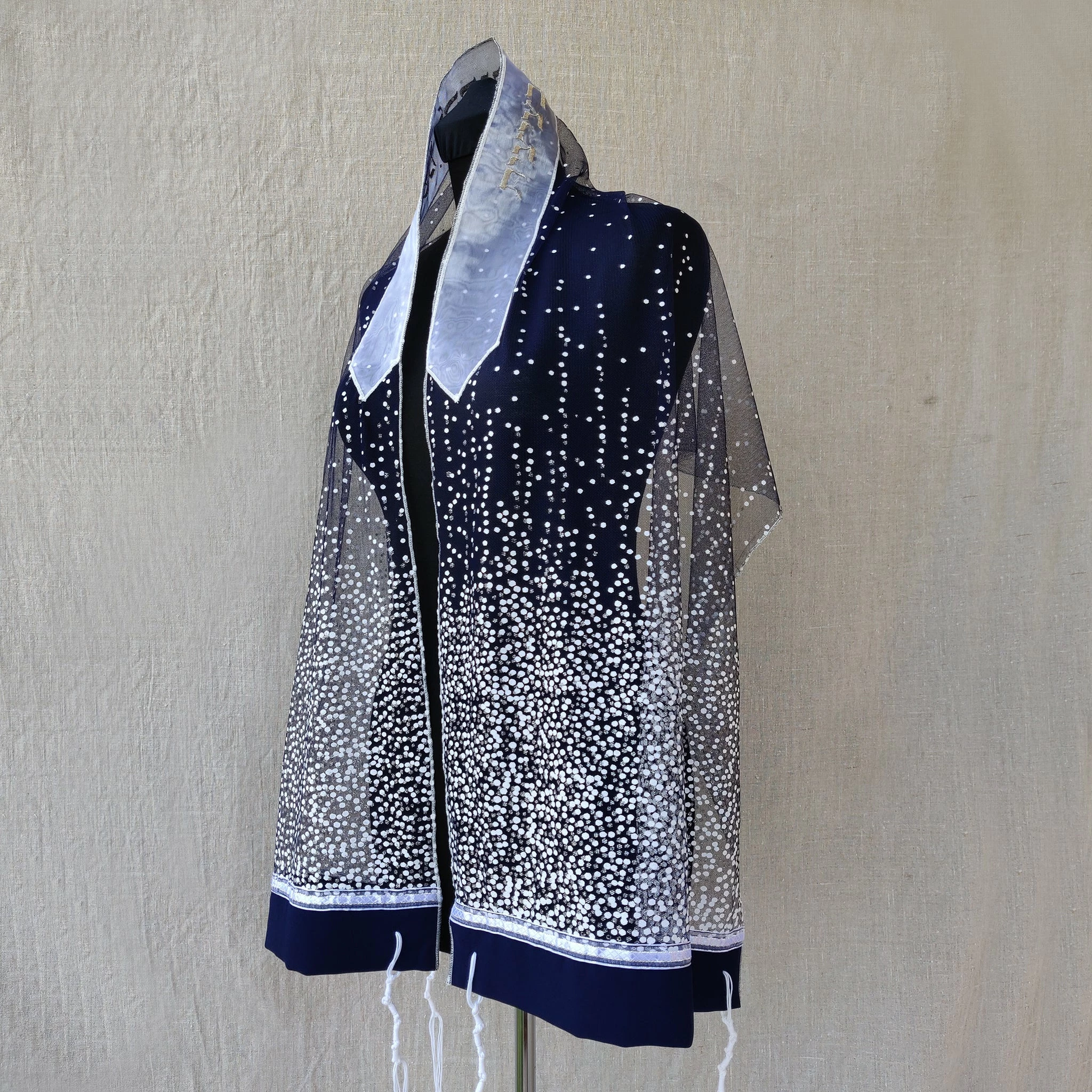 Gabrieli Tallit Lady Gabrieli - Tulle Tallit - Dark Blue Glitter
