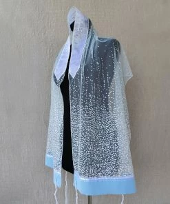 Gabrieli Tallit Lady Gabrieli - Tulle Tallit - Light Blue Glitter