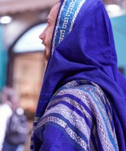 Gabrieli Tallit Gabrieli Tallits Gabrieli Premium - Wool Tallit - Shades Of Blue With Silver On Blue