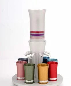 Agayof Art & Judaica Fountain Kiddush Set Of 8 Cups