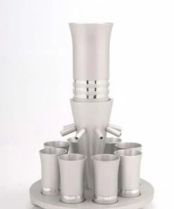 Agayof Art & Judaica Fountain Kiddush Set Of 8 Cups