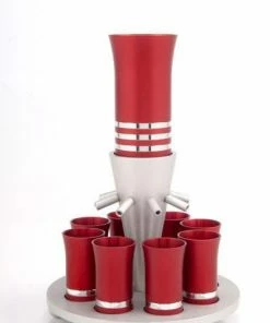 Agayof Art & Judaica Fountain Kiddush Set Of 8 Cups