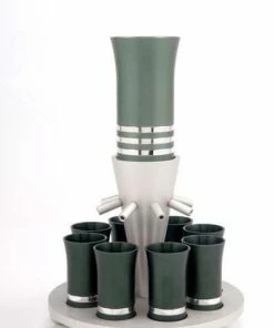 Agayof Art & Judaica Fountain Kiddush Set Of 8 Cups