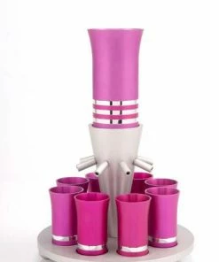 Agayof Art & Judaica Fountain Kiddush Set Of 8 Cups