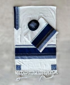 Elegant Gabrieli Tallit - Blue On White Gabrieli Tallits
