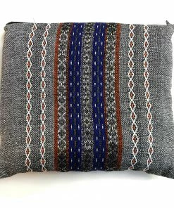 Gabrieli Tallit Gabrieli Premium - Wool Tallit - Blue & Orange With Silver On Gray