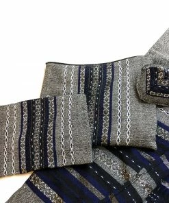 Gabrieli Tallit Gabrieli Premium - Wool Tallit - Blue & Silver On Gray