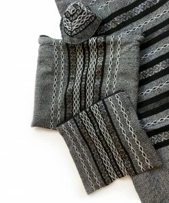 Gabrieli Tallit Gabrieli Tallits Gabrieli Premium - Wool Tallit - Black, White & Silver On Gray