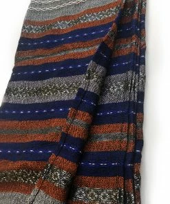 Gabrieli Tallit Gabrieli Premium - Wool Tallit - Blue & Orange With Silver On Gray