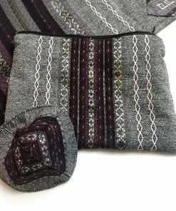 Gabrieli Tallit Gabrieli Tallits Gabrieli Premium - Wool Tallit - Purples & Silver On Gray