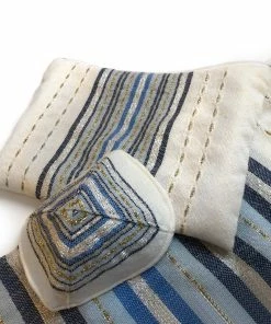 Gabrieli Tallit Gabrieli Premium - Wool Tallit - Shades Of Blue, Gold & Silver Gabrieli Tallits