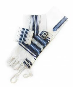 Gabrieli Tallit Gabrieli Premium - Wool Tallit - Shades Of Blue & Silver