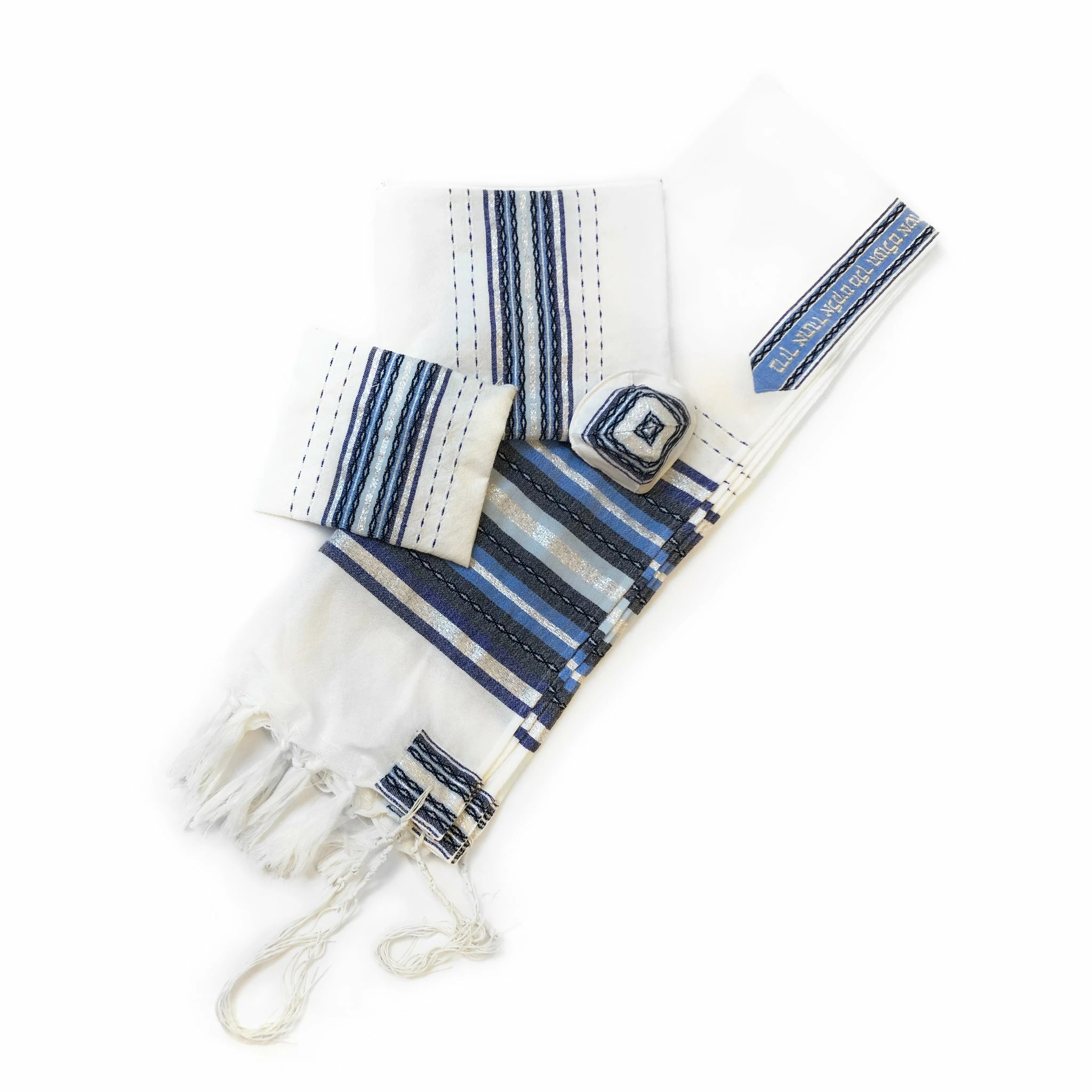Gabrieli Tallit Gabrieli Premium - Wool Tallit - Shades Of Blue & Silver