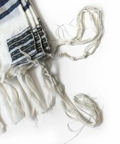 Gabrieli Tallit Gabrieli Tallits Gabrieli Premium - Wool Tallit - Denim & Silver