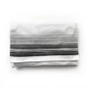 Gabrieli Tallit Gabrieli Tallits Ella - Cotton Tallit - Gray And Black Stripes With Silver On White