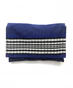 Gabrieli Tallit Yoel - Cotton Tallit - Grey And Black On Blue