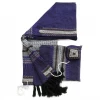 Gabrieli Tallit Elia - Wool Tallit - Grey With Gold On Dark Purple Gabrieli Tallits