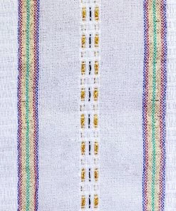 Home & Special Occasions Tablecloths - Gabrieli Design - Blue, Red And Green With Gold On White