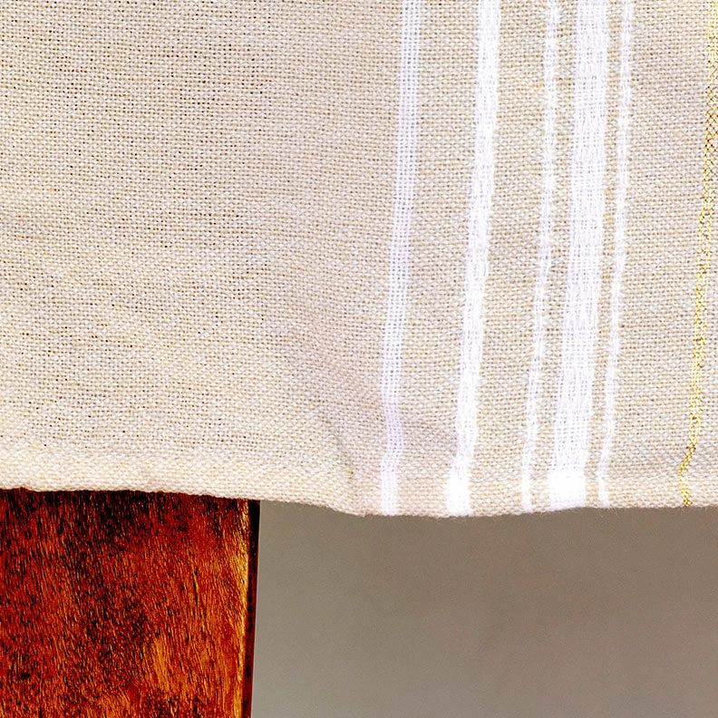 Gabrieli Tablecloths - Bold Design - Gold And White On Beige