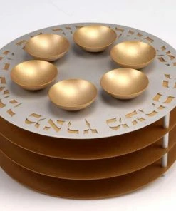 Agayof Art & Judaica Seder Plate 3 Levels