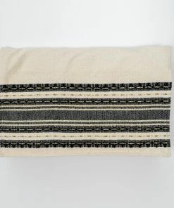 Gabrieli Tallit Samuel - Cotton Tallit - Black With Gold On Off-White