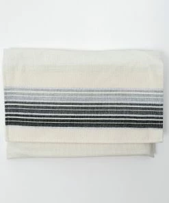 Gabrieli Tallit Ella - Cotton Tallit - Shades Of Gray With Silver On Off-White