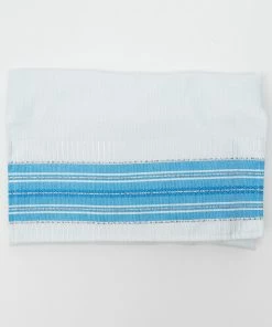 Gabrieli Tallit Elia - Silk Tallit - Flag Blue With Silver On White Gabrieli Tallits