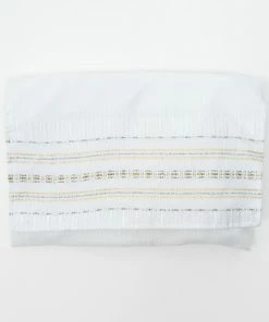 Gabrieli Tallit Elia - Silk Tallit - Gold And Silver On White