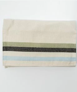 Gabrieli Tallit Emanuel - Cotton Tallit - Blue And Green Wide Stripes On Off-White Gabrieli Tallits