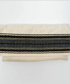 Gabrieli Tallit Adam - Cotton Tallit - Black And Gold On Off-White Gabrieli Tallits