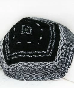 Gabrieli Tallit Elia - Wool Tallit - Black On Gray With Silver