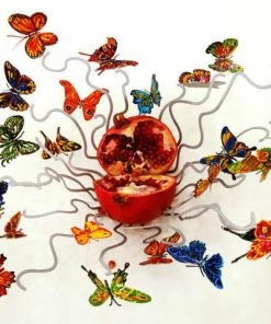 D. Gerstein Butterflies Forever Fruit Bowl Art & Judaica