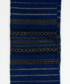 Gabrieli Tallit Hagar - Wool Tallit - Black And Gold Design On Blue
