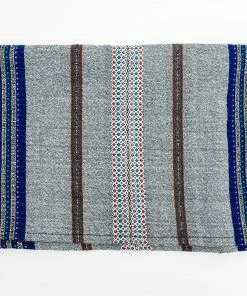 Gabrieli Tallit Elia - Cotton Tallit - Gray With Gold On Blue Gabrieli Tallits