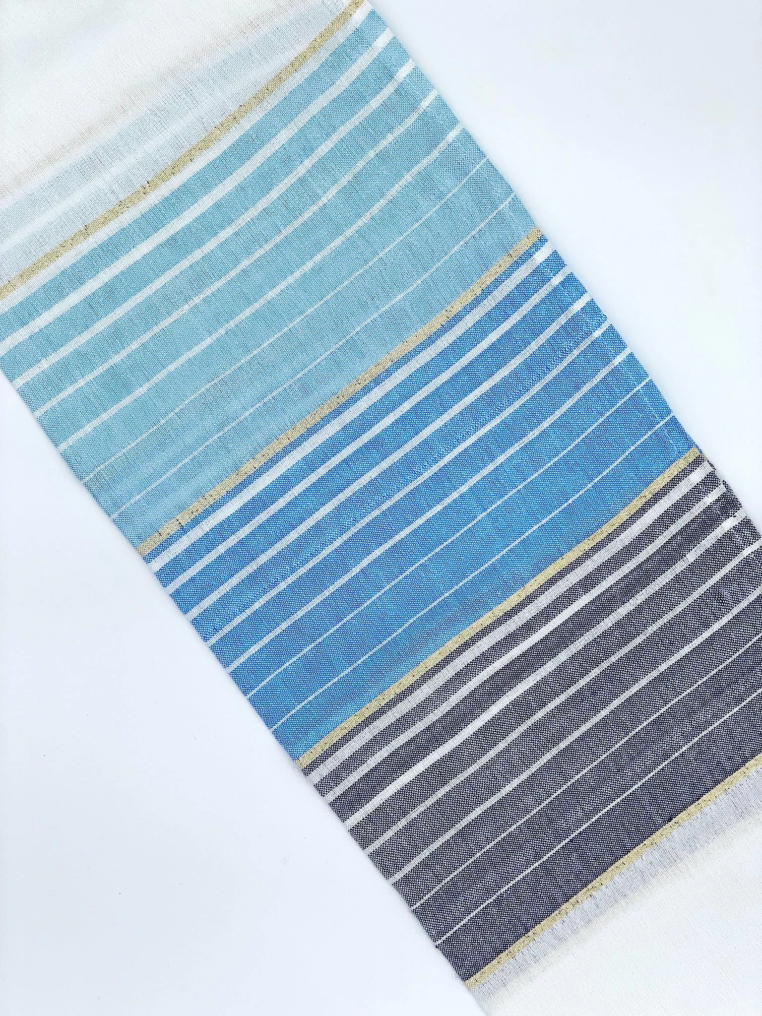 Gabrieli Tallit Ella - Silk Tallit - Shades Of Blue With Gold On White Gabrieli Tallits