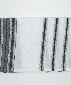 Gabrieli Tallit Adam - Silk Tallit - Greys And Silver On White Gabrieli Tallits