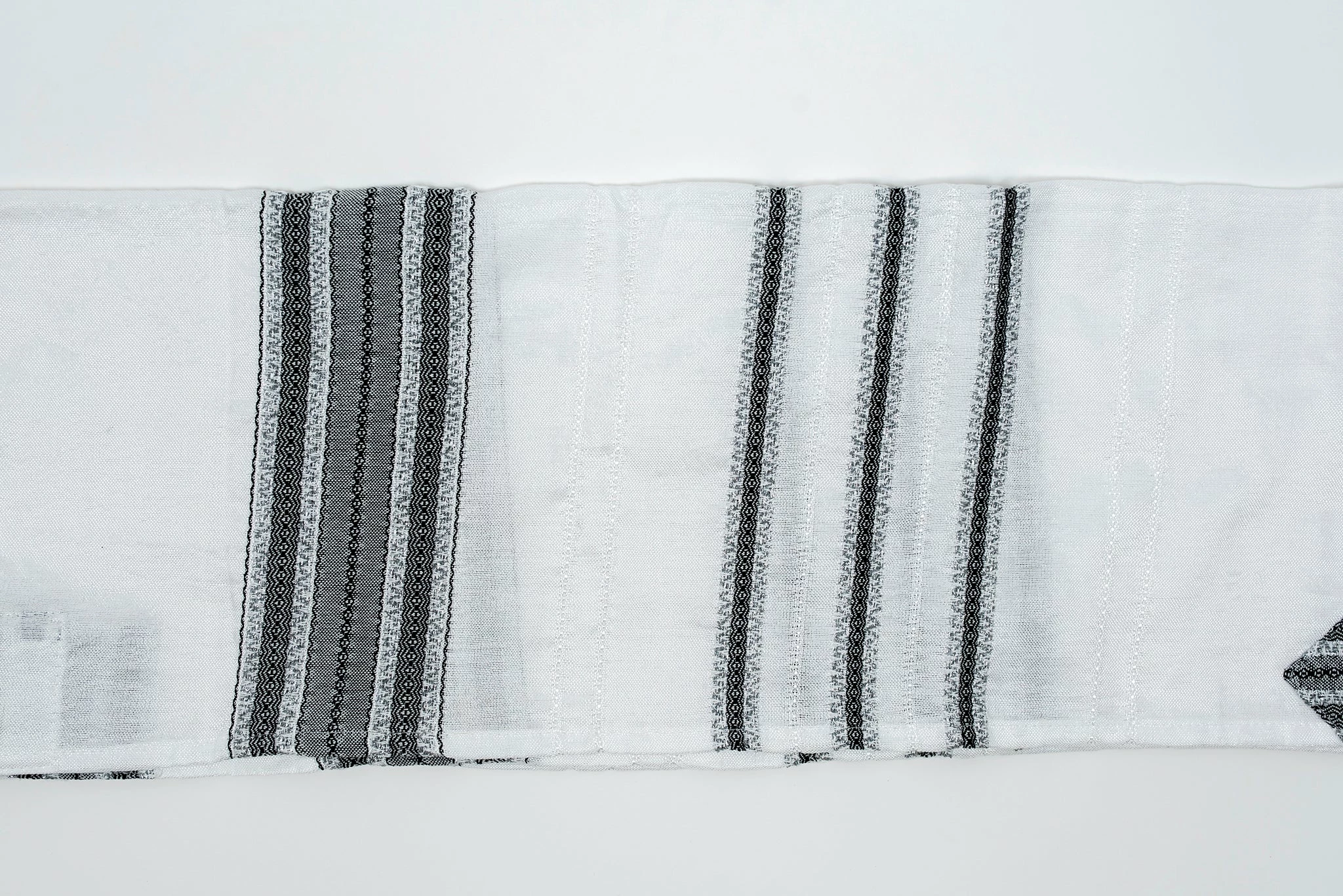 Gabrieli Tallit Adam - Silk Tallit - Greys And Silver On White Gabrieli Tallits