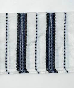Gabrieli Tallit Gabrieli Tallits Ruth - Silk Tallit - Blue And Black With Silver On White