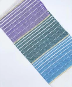 Gabrieli Tallit Ella - Silk Tallit - Pastel Purple, Teal And Blue With Gold On White