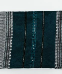Gabrieli Tallit Elia - Silk Tallit- Turquoise And Silver On Gray