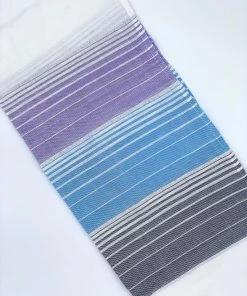 Gabrieli Tallit Ella - Silk Tallit - Pastel Purple And Blues With Silver On White
