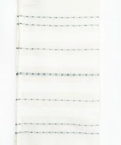 Gabrieli Tallit Perach - Wool Tallit - Silver Stripes On Off-White Gabrieli Tallits
