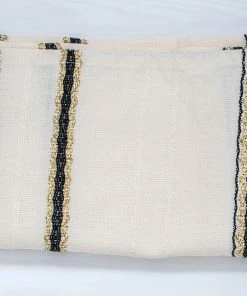 Gabrieli Tallit Adam - Cotton Tallit - Black And Gold On Off-White Gabrieli Tallits