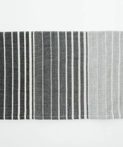 Gabrieli Tallit Ella - Cotton Tallit - Shades Of Gray With Silver On Off-White