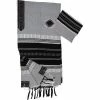 Gabrieli Tallit Elia - Cotton Tallit - Black With Silver On Gray Gabrieli Tallits
