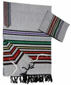 Gabrieli Tallit Gabrieli Tallits Purim - Wool Tallit - Gray Background