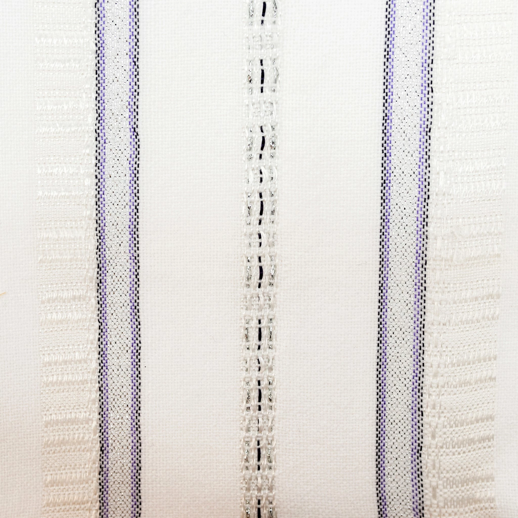 Tablecloths - Gabrieli Design - Black And Purple With Silver On White