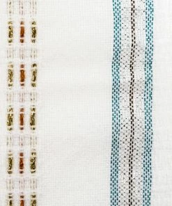 Tablecloths - Gabrieli Design - Turquoise, Orange, Black, Silver And Gold On White Home & Special Occasions